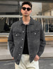 Men's Grey Regular Fit Washed Full Sleeve Denim Jacket