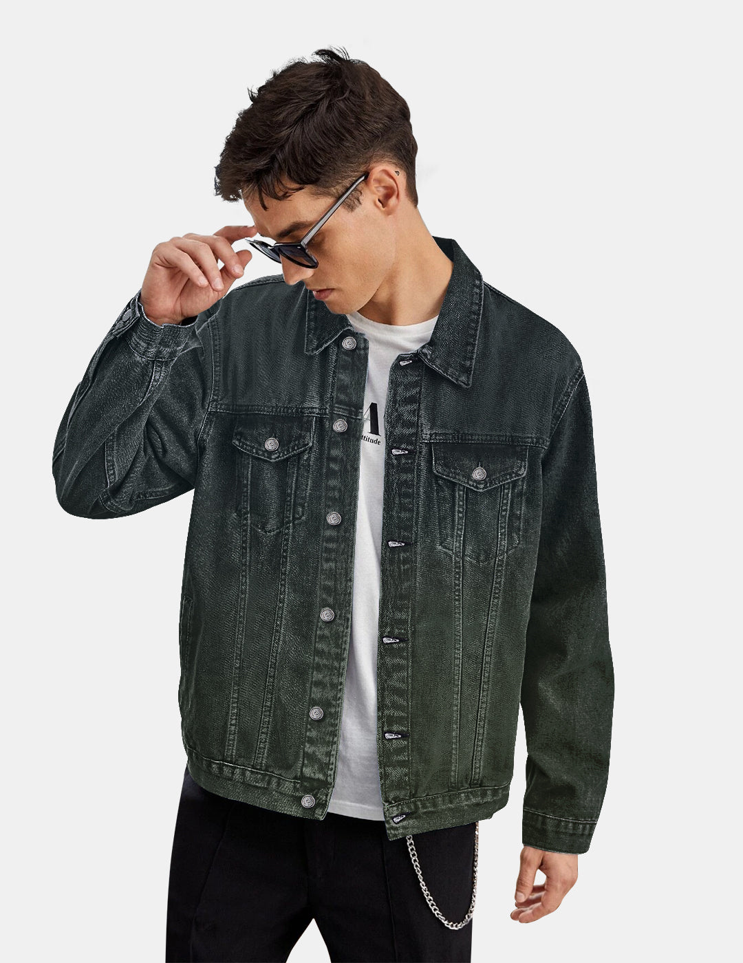 Men's Blue Regular Fit Washed Full Sleeve Denim Jacket