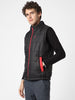 Men's Black Sleeveless Zippered Puffer Jacket