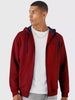 Men's Maroon, Navy Cotton Zippered Hooded Sweatshirt