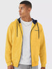 Men's Yellow, Navy Cotton Zippered Hooded Sweatshirt