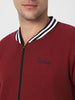 Men's Maroon Cotton Zippered Varsity Sweatshirt