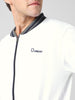 Men's White Cotton Zippered Varsity Sweatshirt