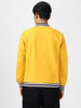 Men's Yellow Cotton Zippered Varsity Sweatshirt