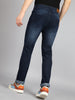 Men's Blue Regular Fit Heavy Washed Jeans Stretch