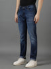 Men's Blue Slim Fit Heavy Washed Jeans Stretch