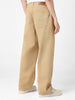 Men's Beige Loose Baggy Fit Washed Jeans Non-Stretchable