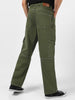 Men's Olive Green Loose Baggy Fit Washed Cargo Jeans With 6 Pockets Non-Stretchable