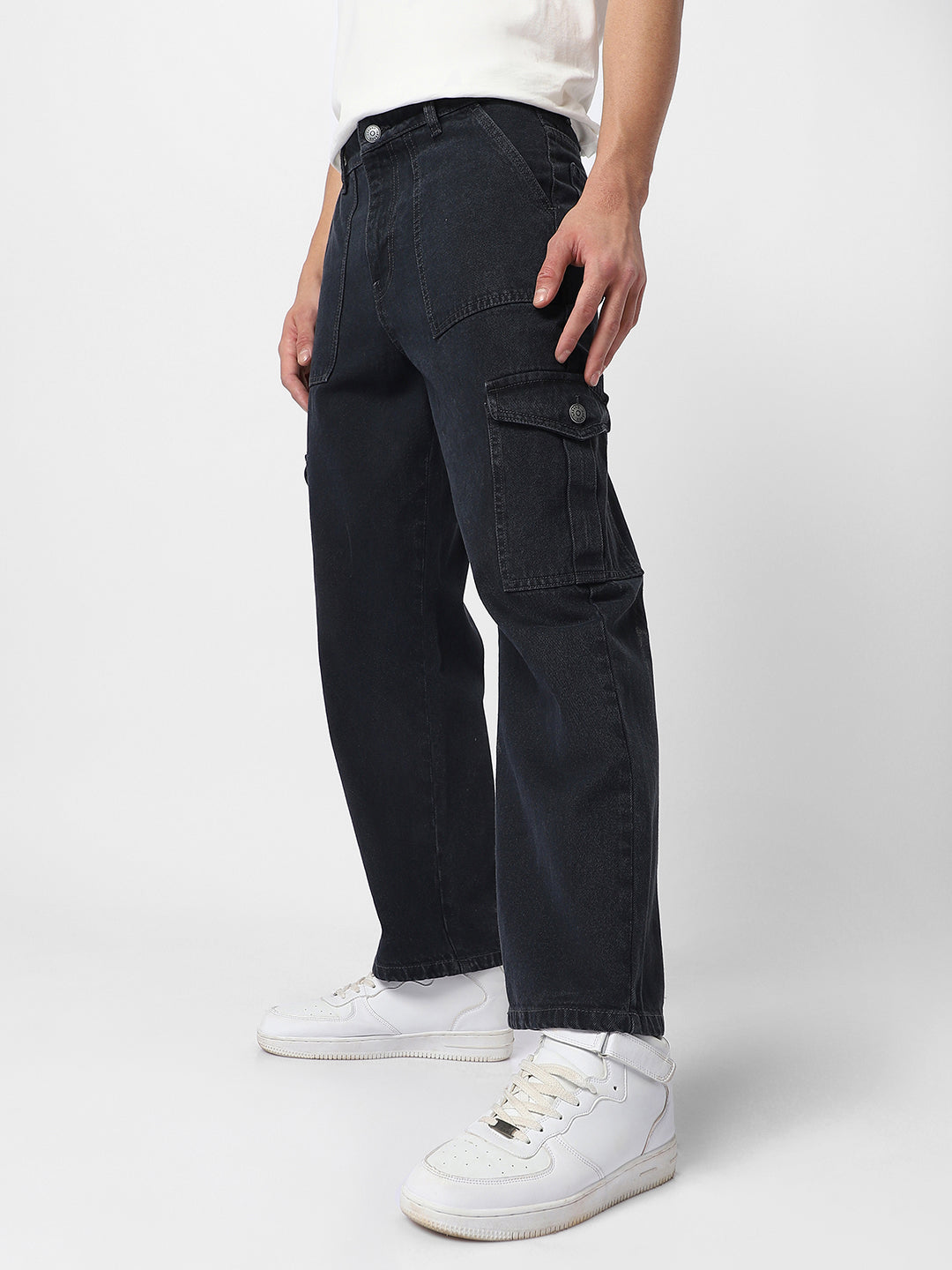 2023 Six-Pocket Jeans Men's Convenient Cargo Jeans Trendy Brand