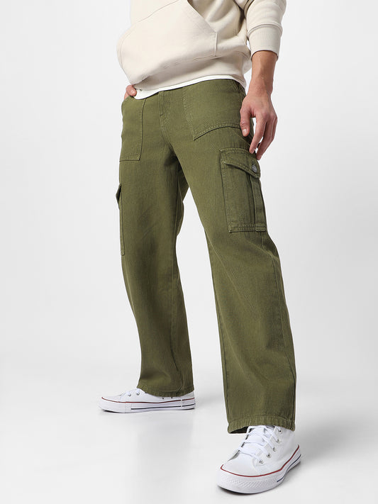Men's Side Pocket Baggy Cargo Jeans - Urban Functionality and Style