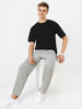 Men's Ice Grey Loose Baggy  Fit Carpenter Cargo Jeans With 6 Pockets Non-Stretchable