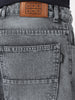 Men's Dark Grey Loose Baggy Fit Washed Jeans Non-Stretchable