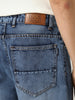 Men's Blue Loose Baggy Fit Washed Jeans Non-Stretchable