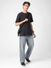 Men's Grey Loose Baggy Fit Washed Jeans Non-Stretchable