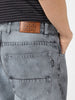 Men's Grey Loose Baggy Fit Washed Jeans Non-Stretchable