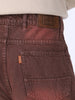 Men's Brown Loose Baggy Fit Washed Jeans Non-Stretchable