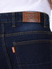 Men's Dark Blue Loose Baggy Fit Washed Jeans Non-Stretchable