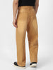 Men's Khaki Loose Baggy Fit Washed Jeans Non-Stretchable