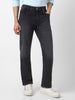 Men's Black Straight Fit Washed Jeans Stretchable