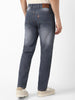 Men's Grey Straight Fit Washed Jeans Stretchable