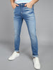 Men's Blue Slim Fit Heavy Washed Jeans Stretchable