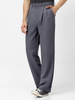 Men's Medium Grey Loose Baggy Fit Solid Korean Trousers Stretchable