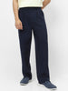 Men's Navy Loose Baggy Fit Solid Korean Trousers Stretchable