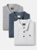 Men's Multicolor Solid Mandarin Collar Slim Fit Cotton T-Shirt Pack of 3