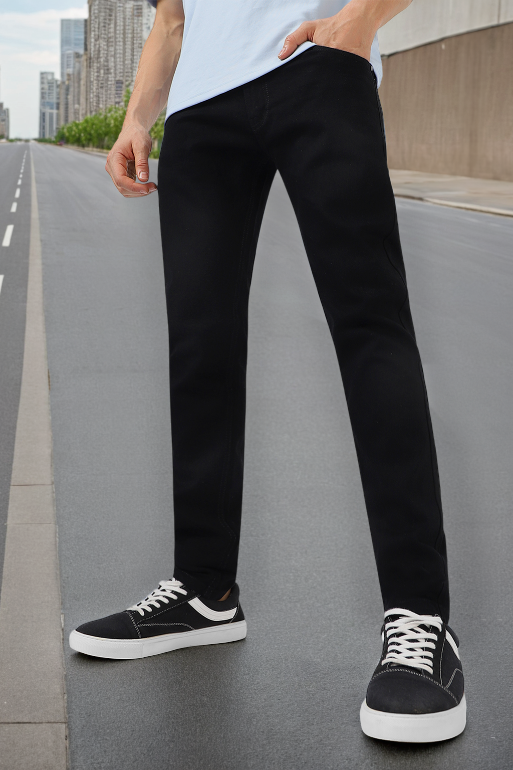 Men's Black Slim Fit Stretchable Jeans