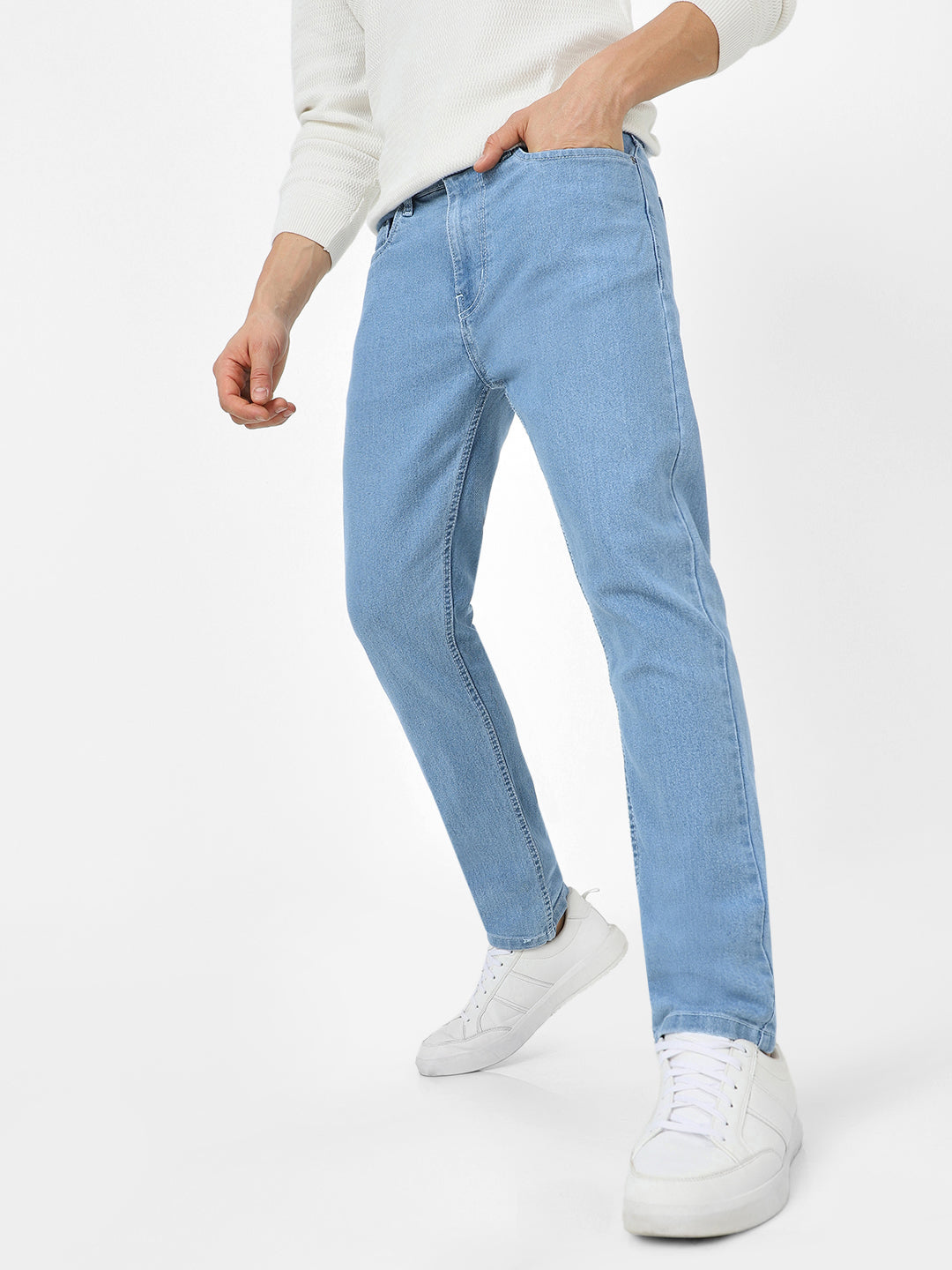 Men's Light Blue Slim Fit Jeans Stretchable