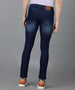Men's Navy Slim Fit Washed Jeans Stretchable