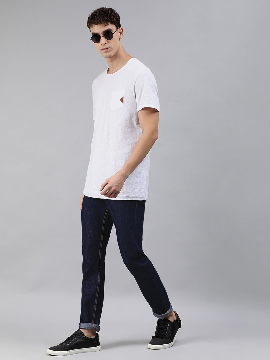Men's Dark Blue Slim Fit Denim Jeans Stretchable