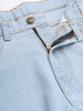 Men's Ice Blue Slim Fit Washed Jeans Stretchable