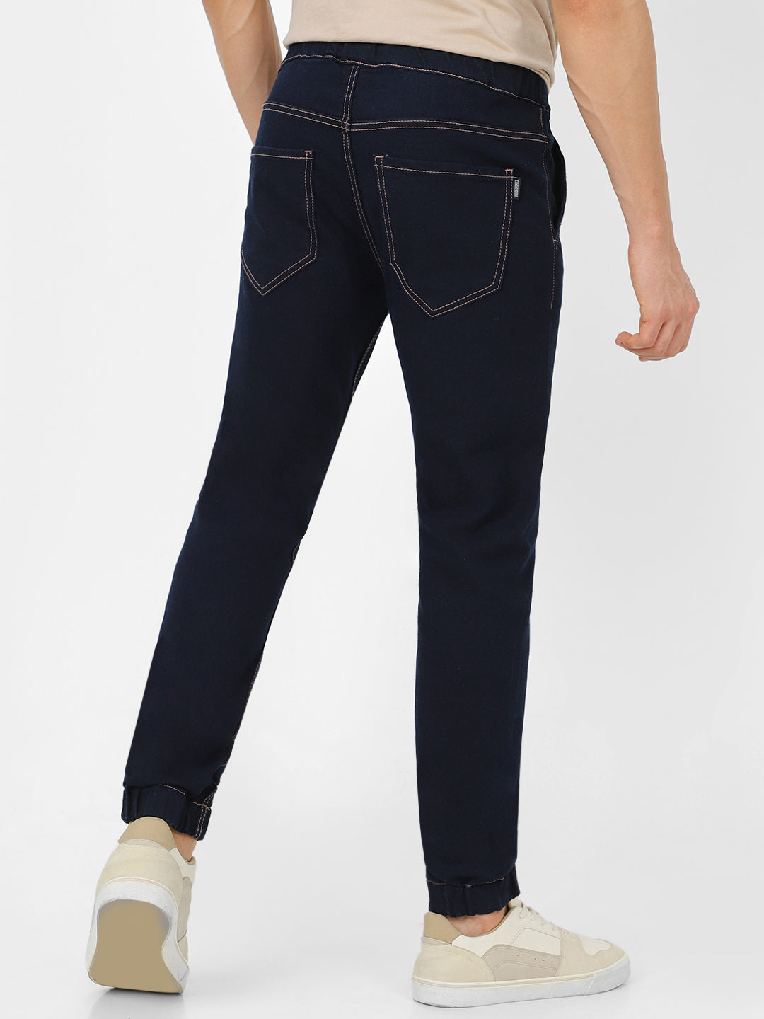 Men's Dark Blue Jogger Jeans Slim Fit Stretch