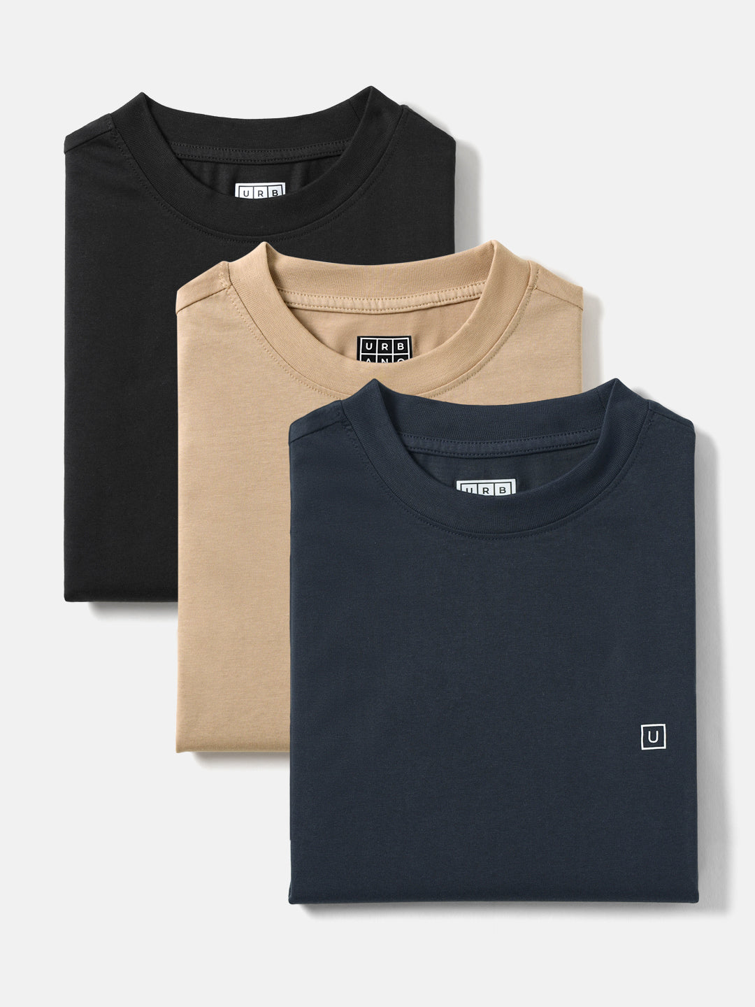 Men's Multicolor Solid Round Neck Oversized Fit Cotton T-Shirts Pack of 3