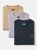 Men's Multicolor Solid Round Neck Oversized Fit Cotton T-Shirts Pack of 3