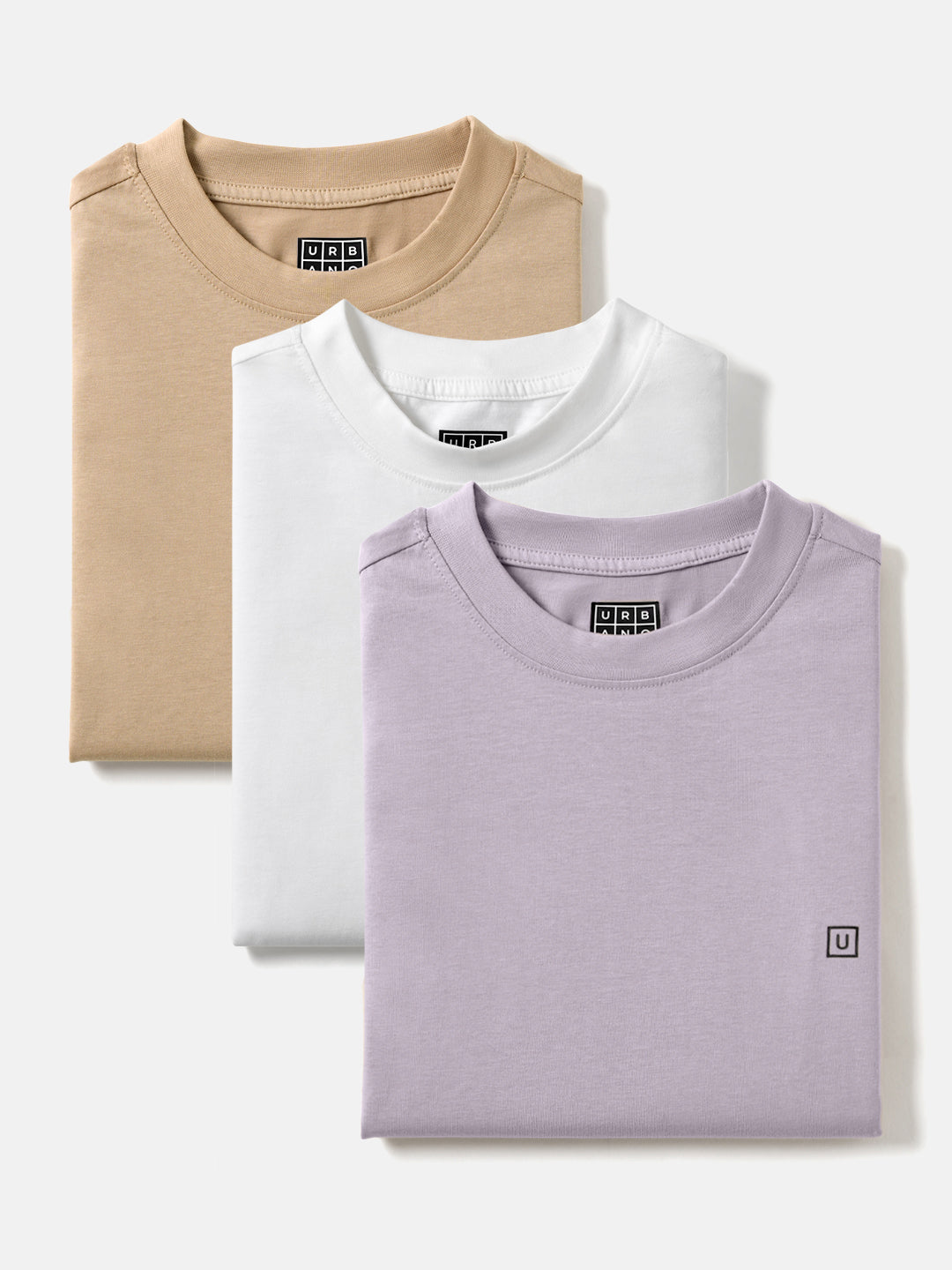 Men's Multicolor Solid Round Neck Oversized Fit Cotton T-Shirts Pack of 3