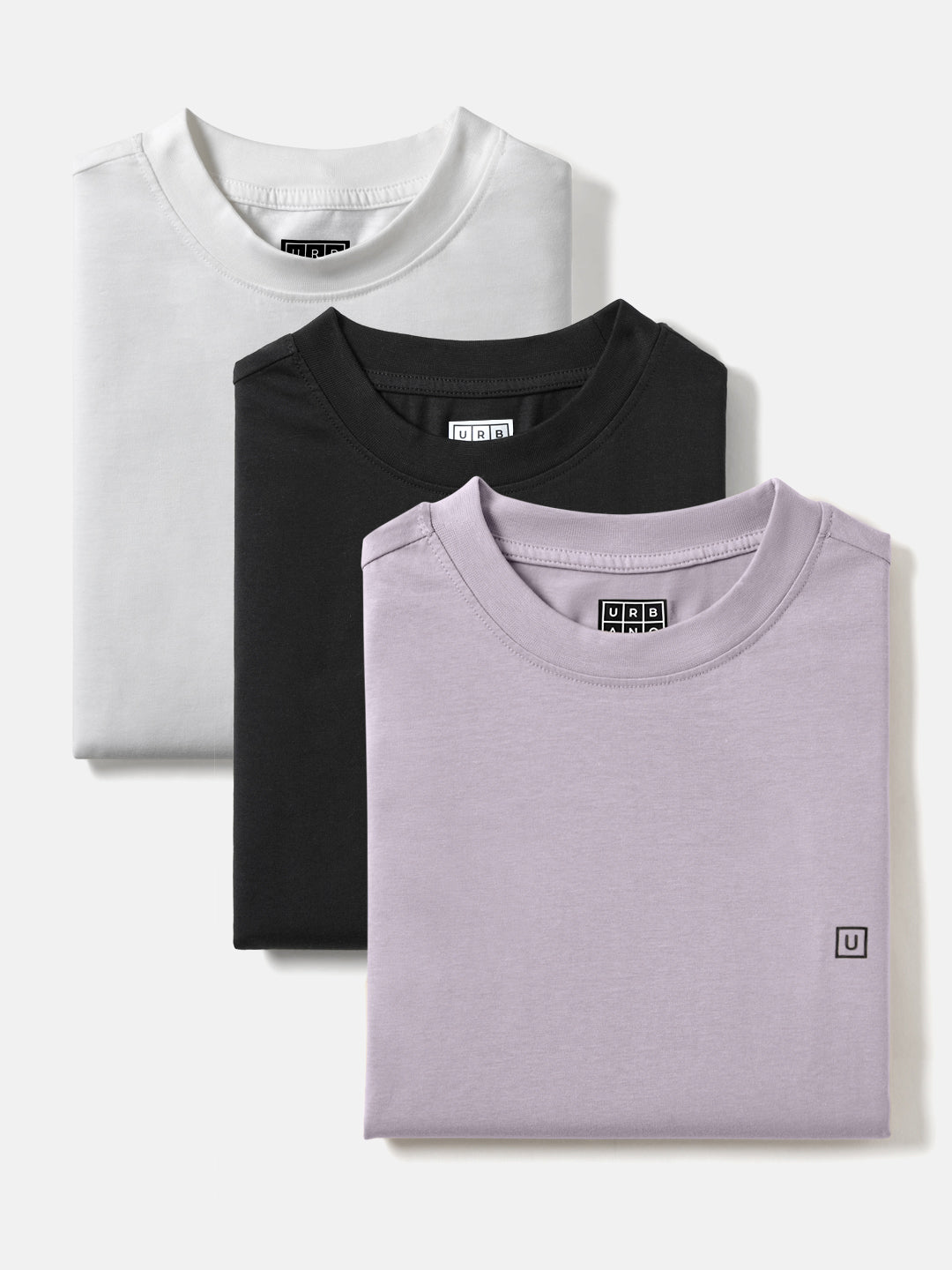 Men's Multicolor Solid Round Neck Oversized Fit Cotton T-Shirts Pack of 3