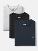 Men's Multicolor Solid Round Neck Oversized Fit Cotton T-Shirts Pack of 3