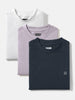 Men's Multicolor Solid Round Neck Oversized Fit Cotton T-Shirts Pack of 3