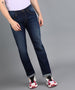 Men's Dark Blue Regular Fit Washed Jeans Stretchable