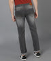 Men's Grey Regular Fit Washed Jeans Stretchable