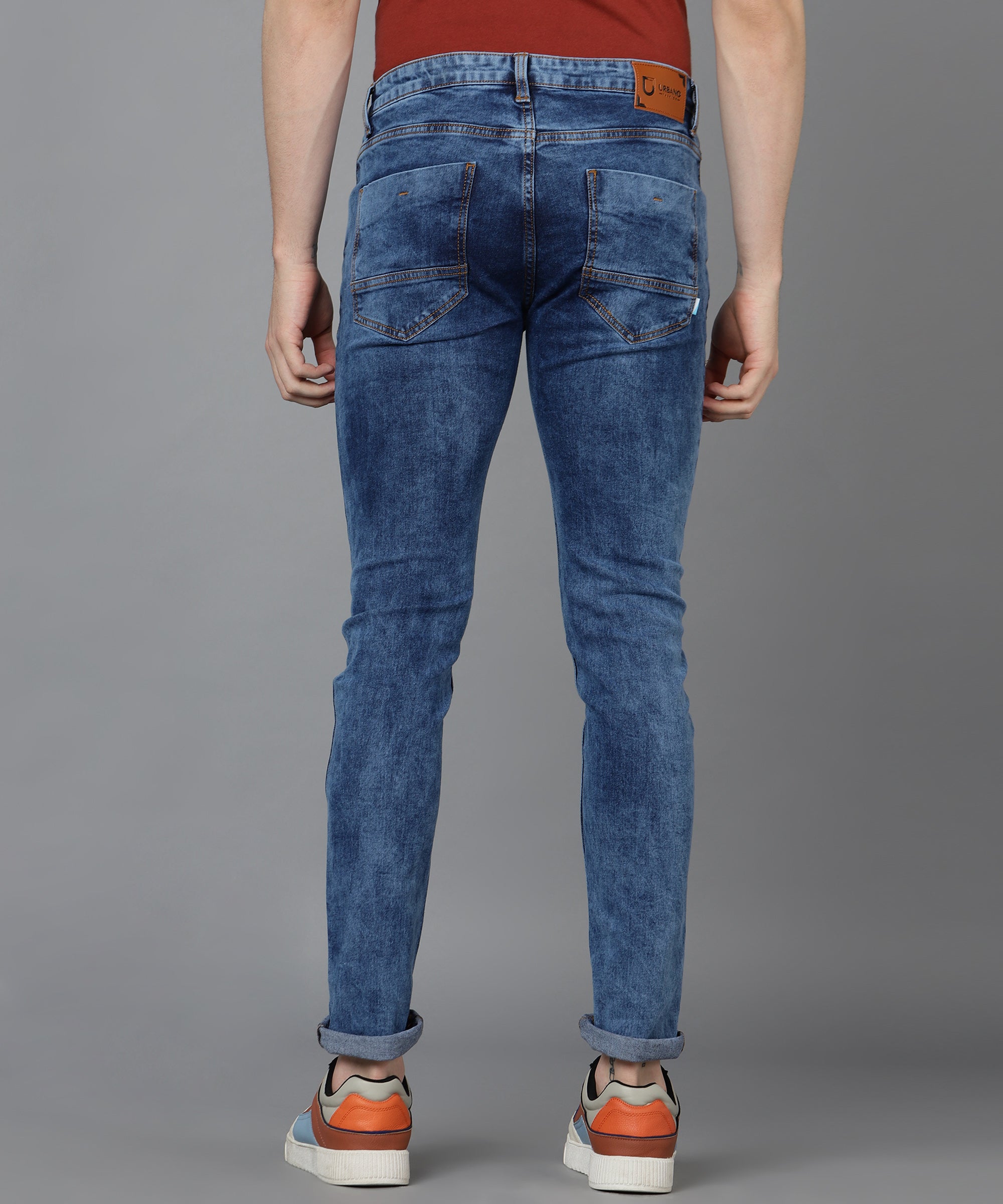 Men's Blue Slim Fit Washed Jeans Stretchable