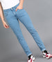 Men's Sky Blue Slim Fit Washed Jeans Stretchable