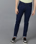 Men's Navy Slim Fit Washed Jeans Stretchable