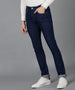 Men's Navy Skinny Fit Washed Jeans Stretchable