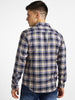 Men's Khaki Cotton Full Sleeve Slim Fit Casual Checkered Shirt