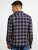 Men's Navy Blue Cotton Full Sleeve Slim Fit Casual Checkered Shirt