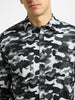 Men's Grey Cotton Full Sleeve Slim Fit Casual Camouflage Printed Shirt