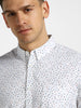 Men's White Cotton Full Sleeve Slim Fit Casual Printed Shirt